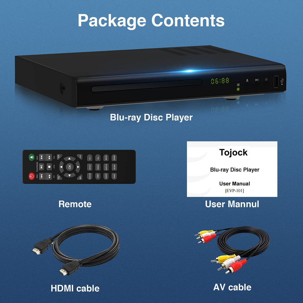 Blu Ray DVD Player 1080P Disc System with HDMI AV Cable W6923
