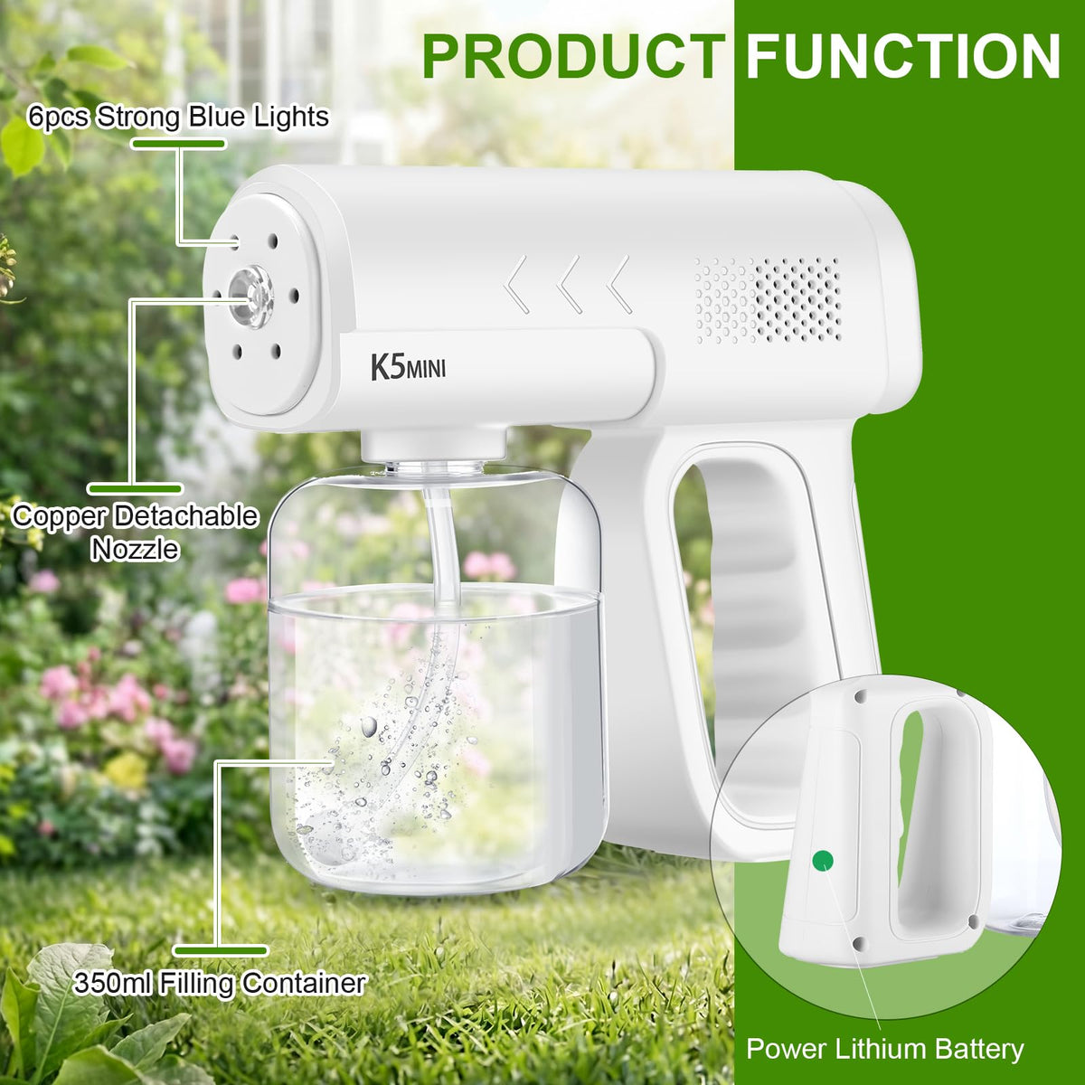 2 Pack Rechargeable Handheld Nano Sprayer K285262