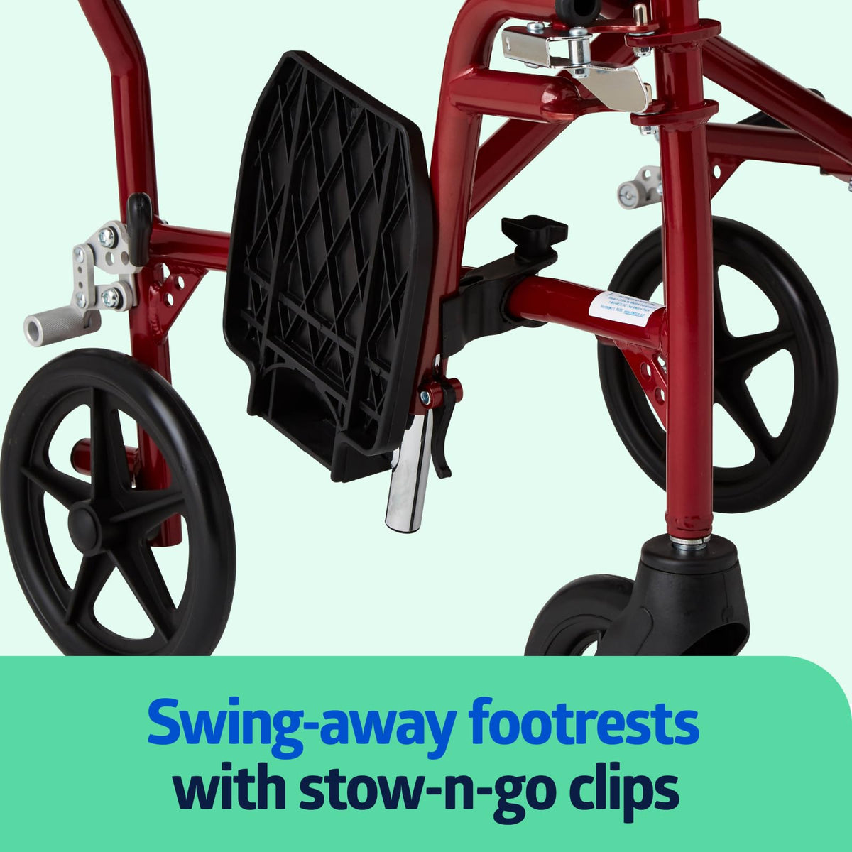 Ultra Lightweight Foldable Transport Wheelchair 19-Inch Seat K606