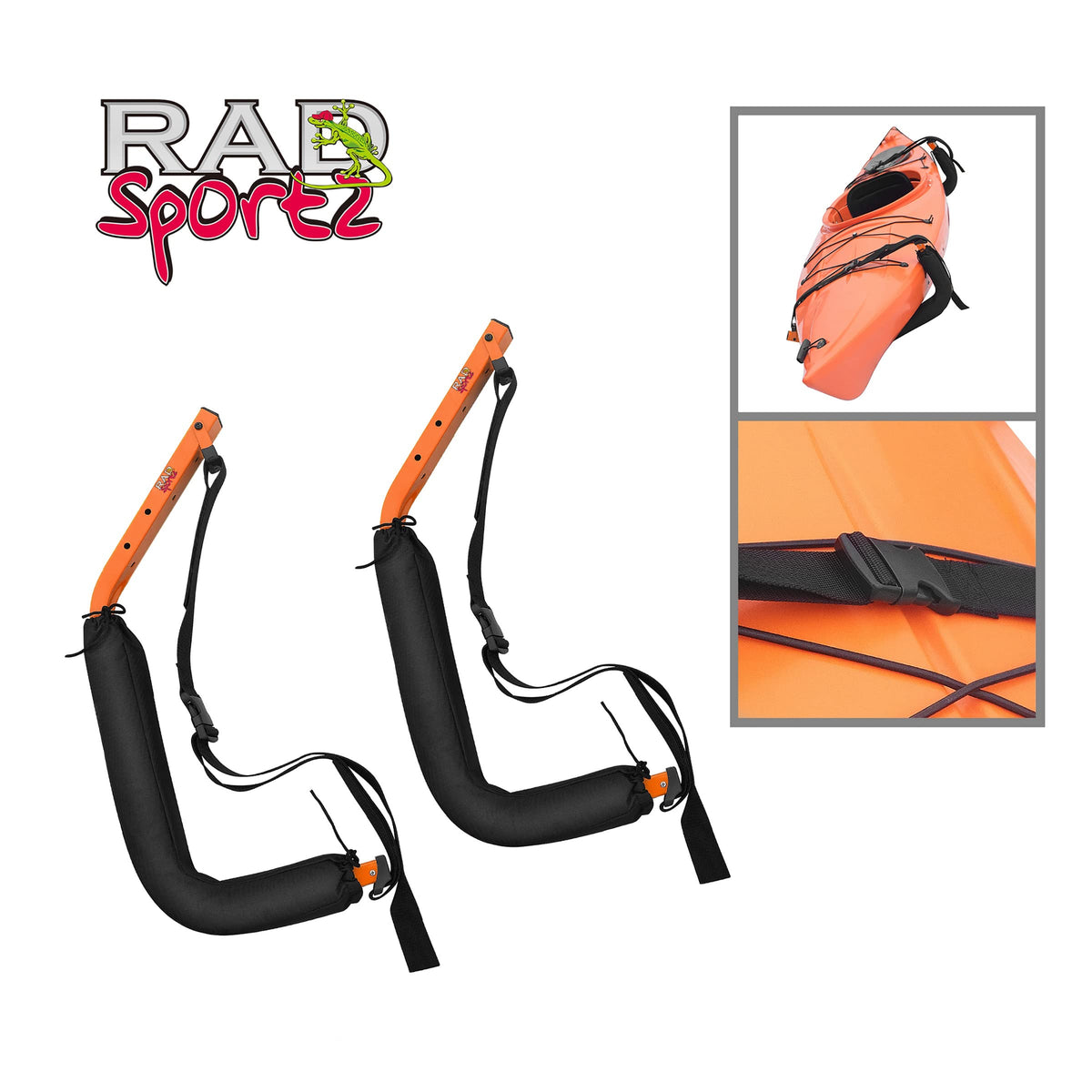 Kayak Storage Hooks Set of 2 Wall Mount 125lbs Capacity F2933