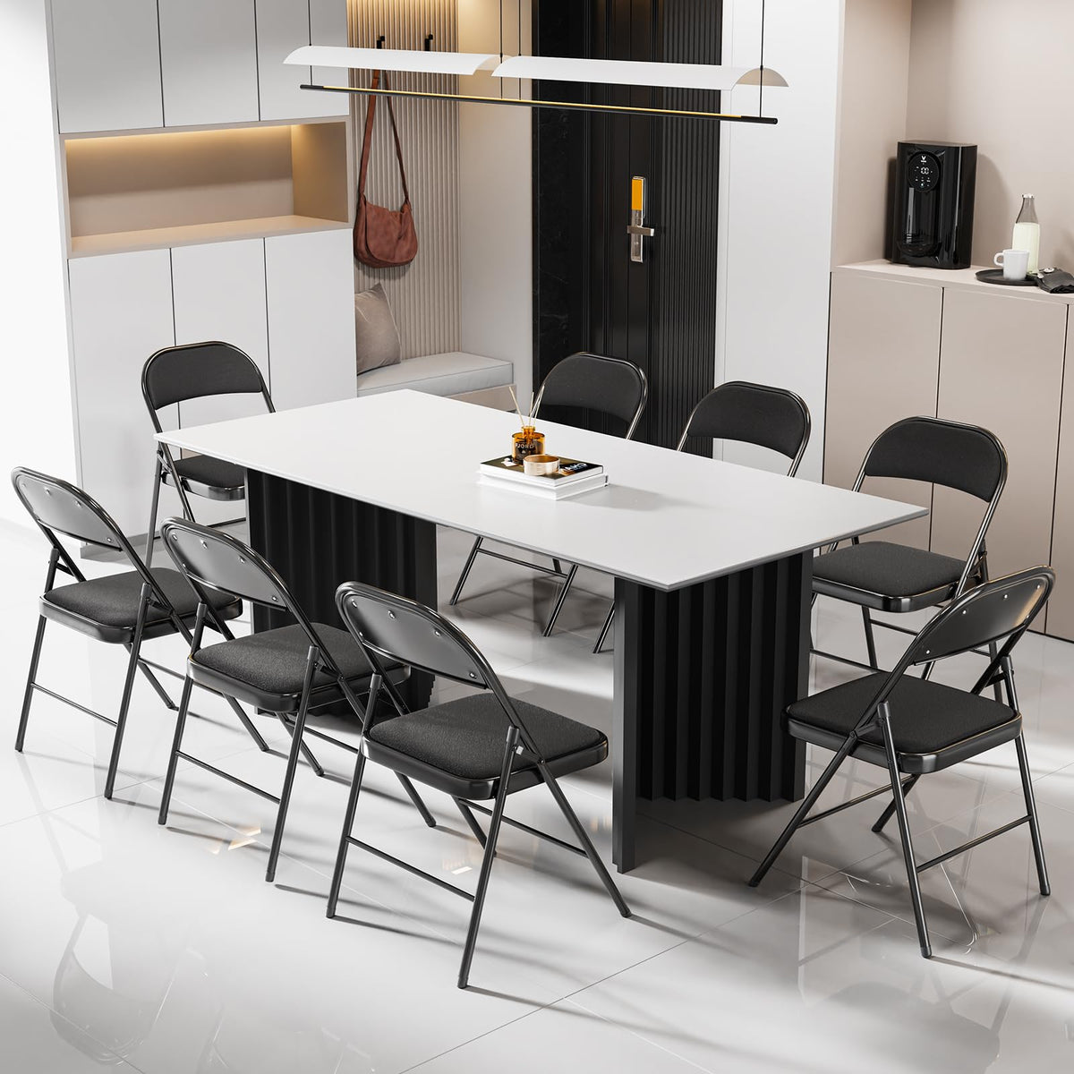 Black Fabric Padded Folding Chairs 10 Pack B10765