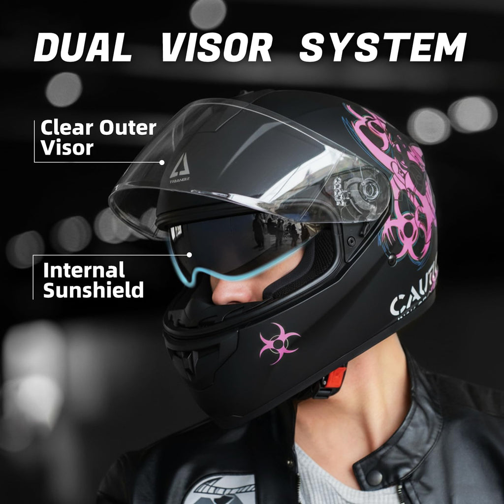 Full Face Dual Visor Motorcycle Helmet H747