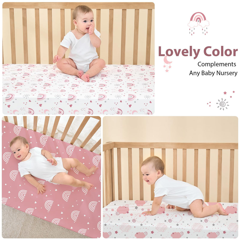 3 Pack Fitted Crib Sheets 52”x28” V3997