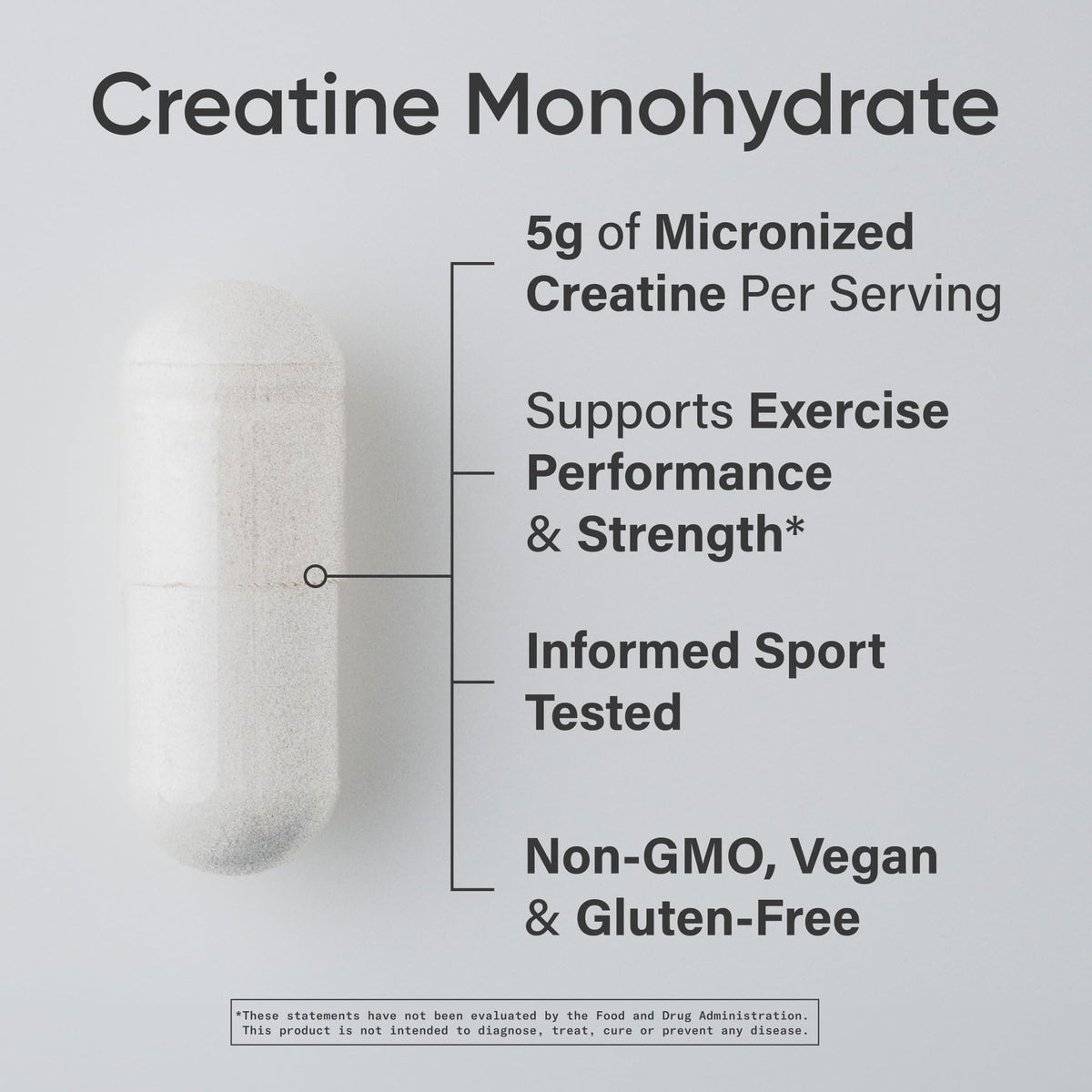 Creatine Monohydrate Capsules 5g, 120 Count B414632