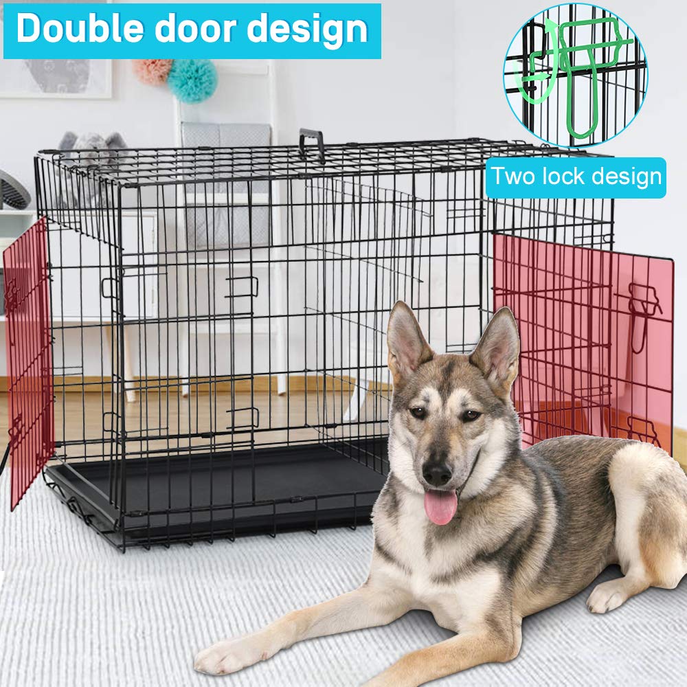 48" Heavy Duty Folding Wire Metal Dog Crate with Divider X506