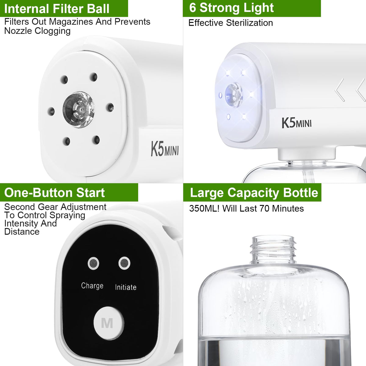 2 Pack Rechargeable Handheld Nano Sprayer K285262