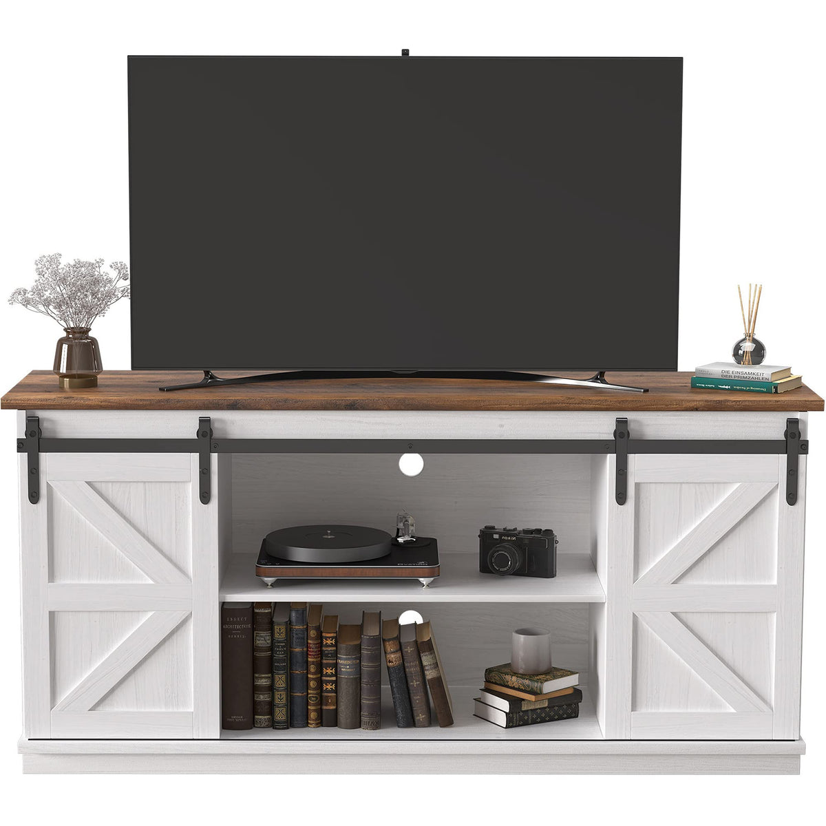 Bright White TV Stand for 65 Inch TV W620
