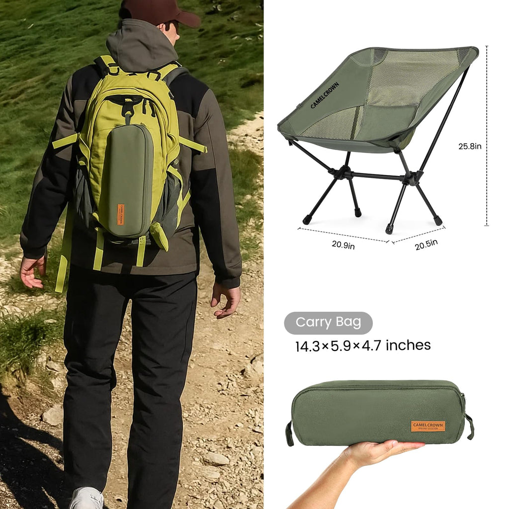 Portable Lightweight Compact Folding Mesh Camping Chair 2 Pack J87978