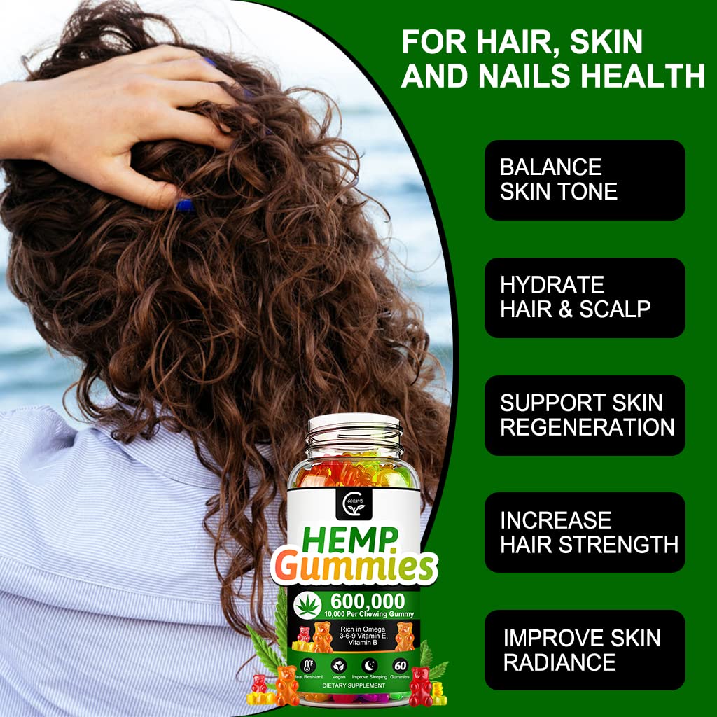 High Potency Hemp Gummies 600,000 Extra Strength Vegan Gluten-Free H22852