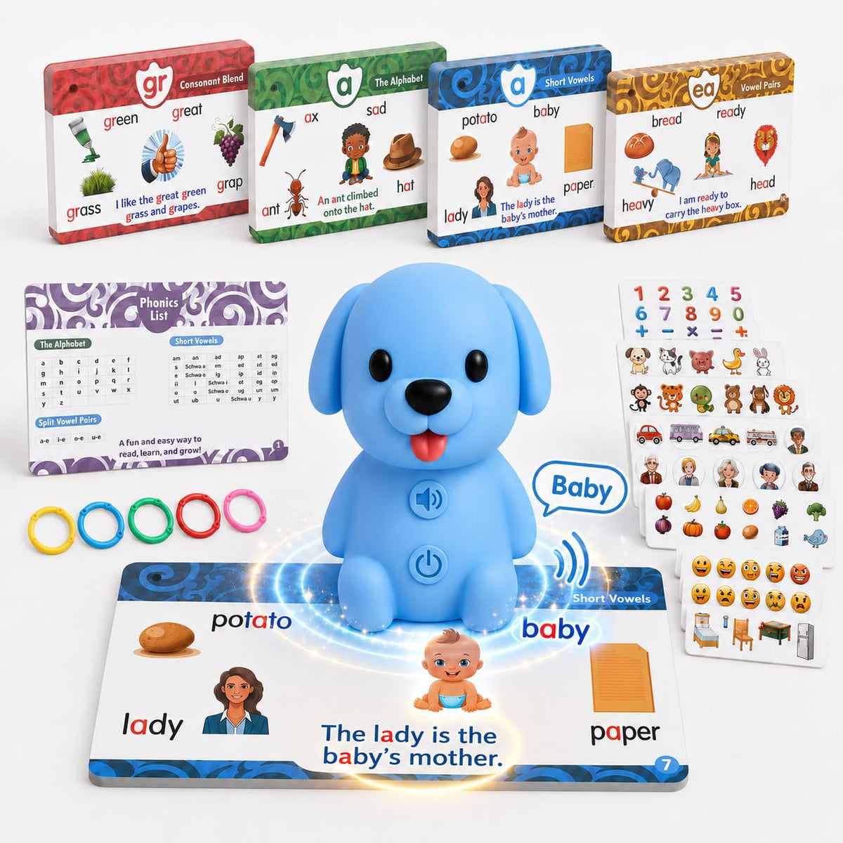 Phonics Learning Toy with Reader Dog, 148 Pages, 90 Stickers M47857