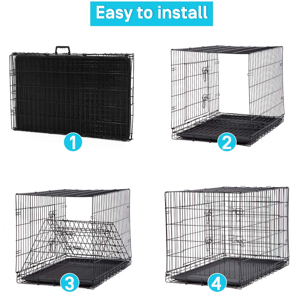 48" Heavy Duty Folding Wire Metal Dog Crate with Divider X506