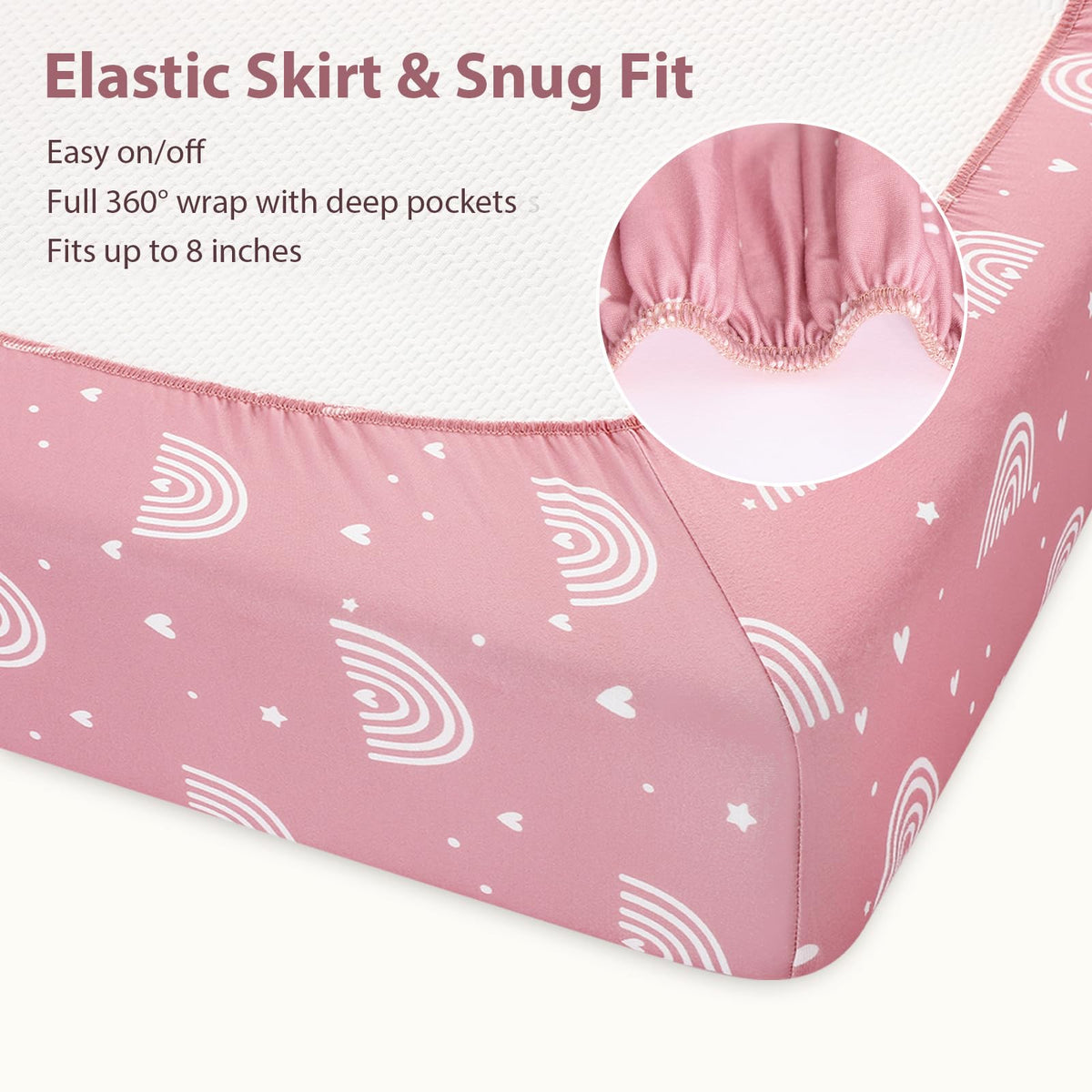 3 Pack Fitted Crib Sheets 52”x28” V3997