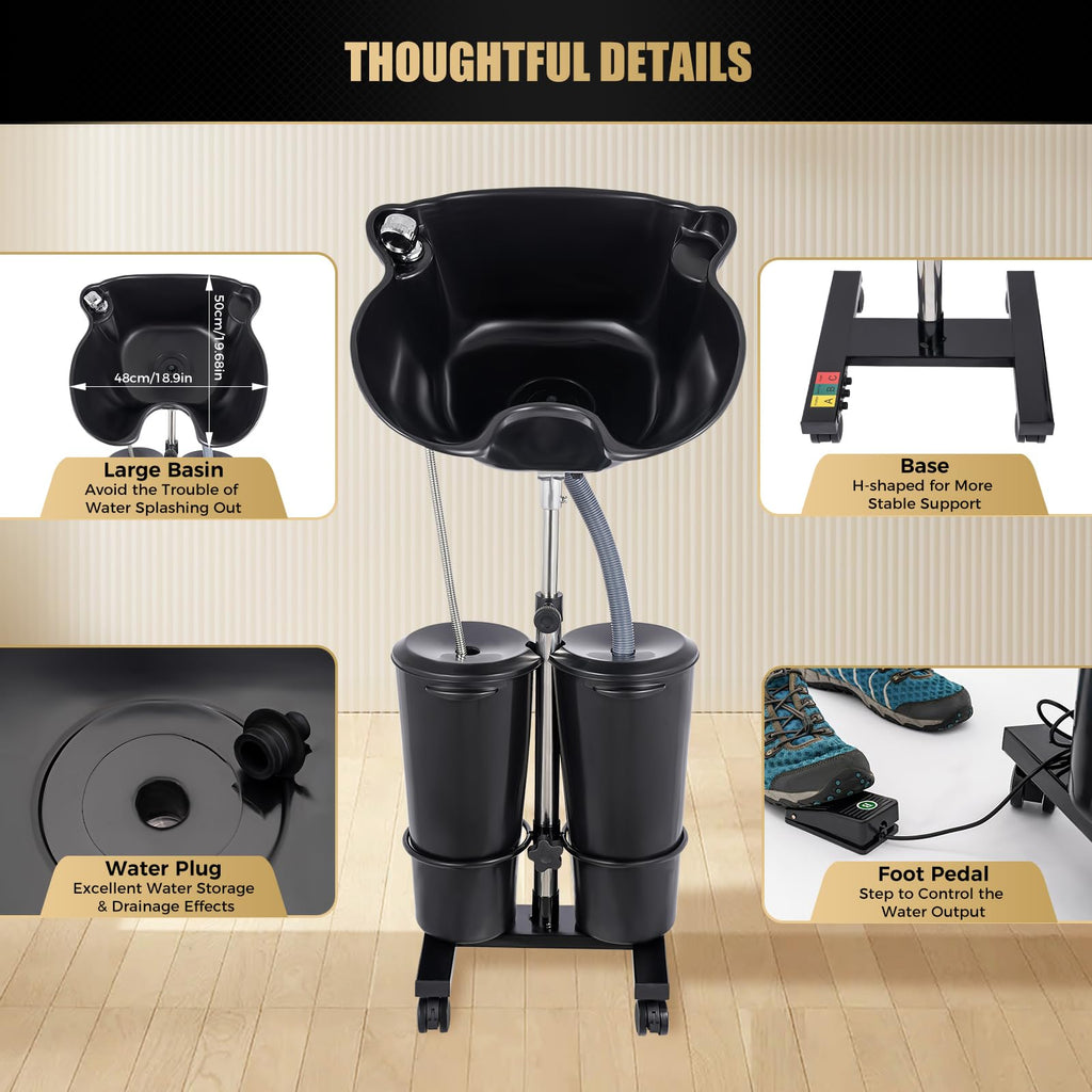 Portable Shampoo Basin with 2 Buckets V5411