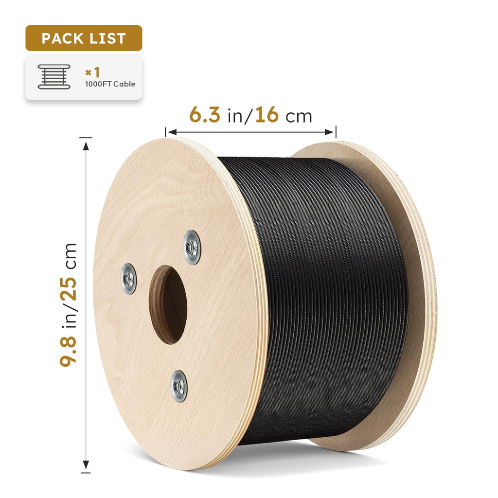 Black 1/8" Stainless Steel Cable K832