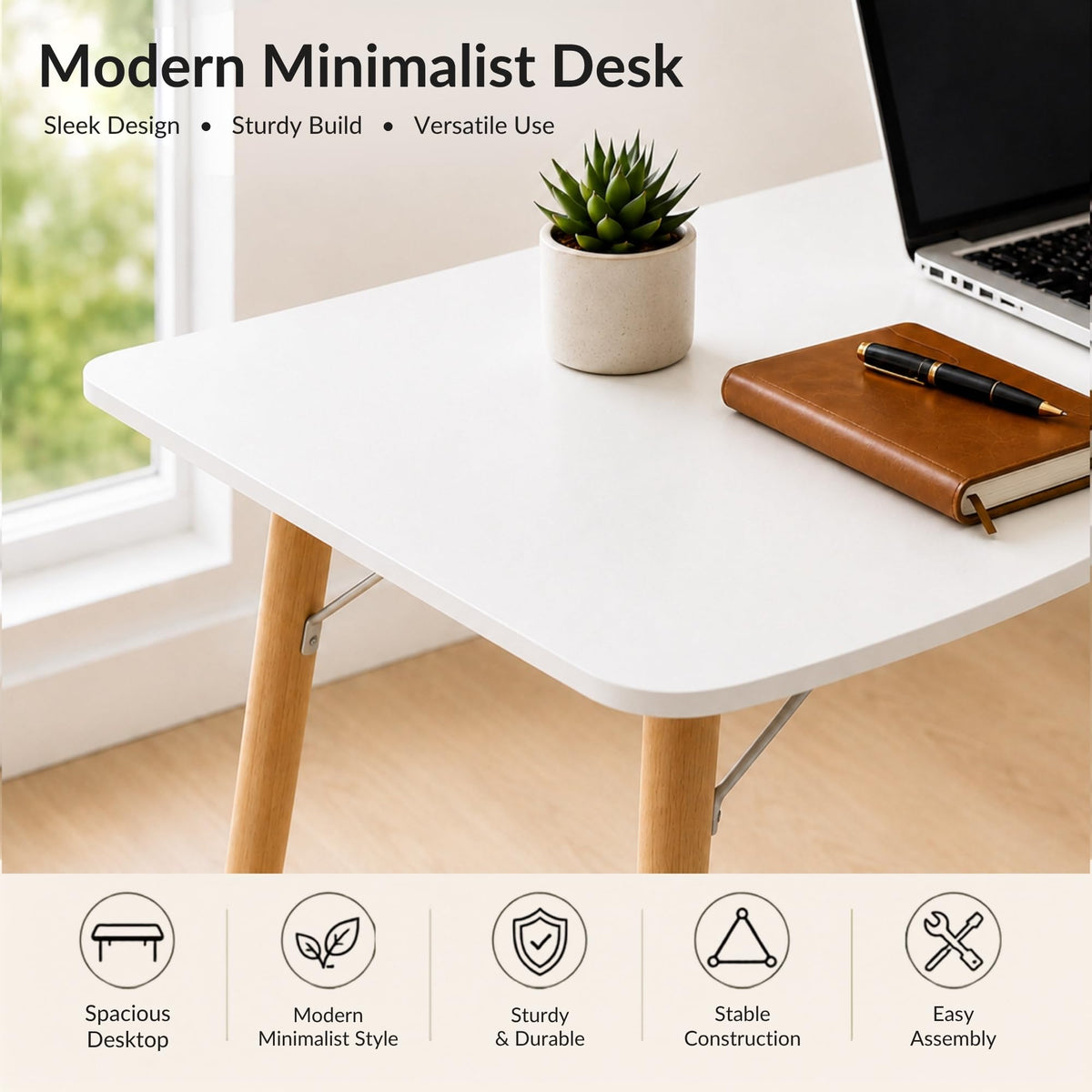 White Computer Desk P4602