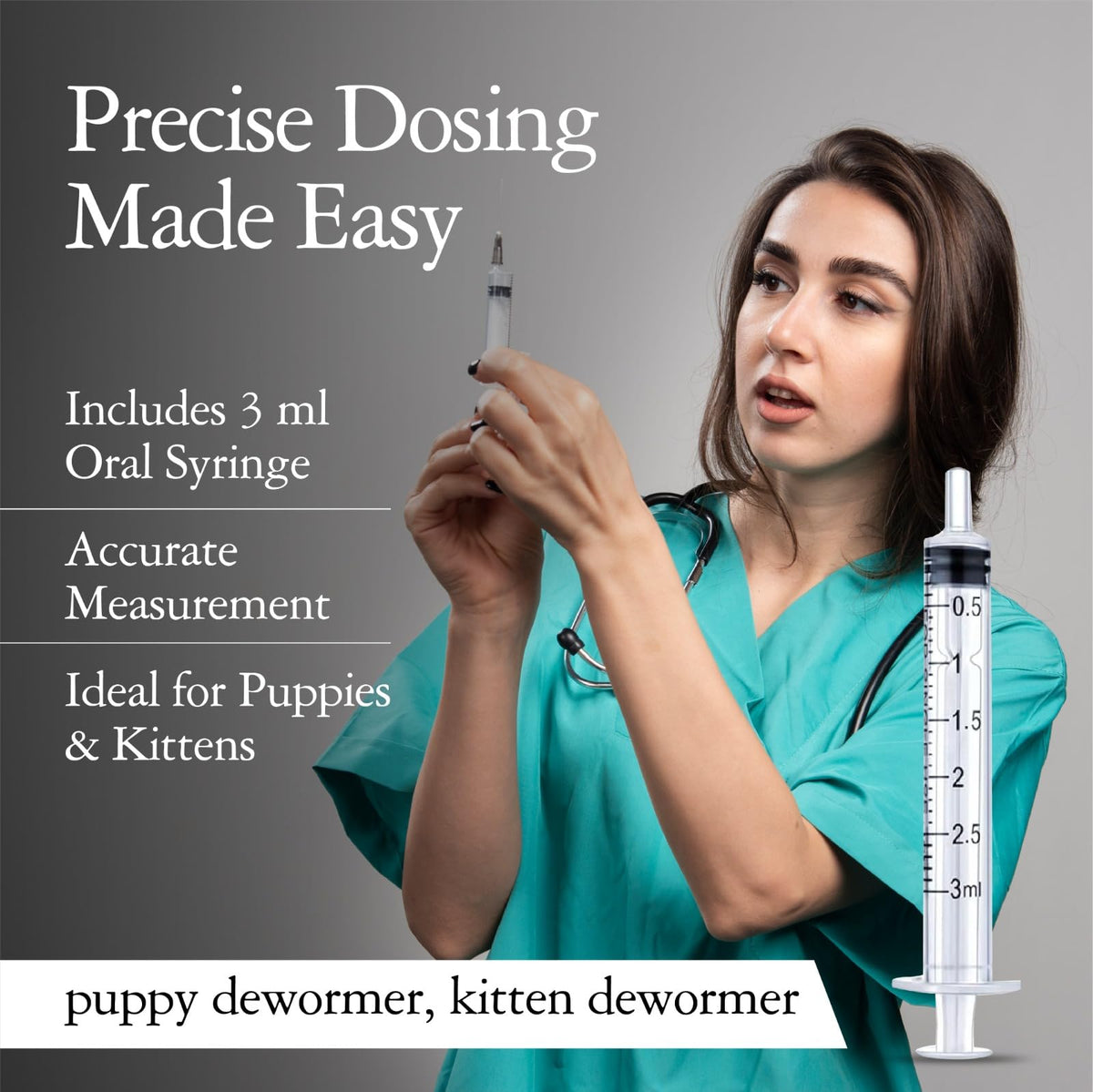 4 oz Vanilla Flavour Liquid Dog & Cat Dewormer with Syringe Z39419