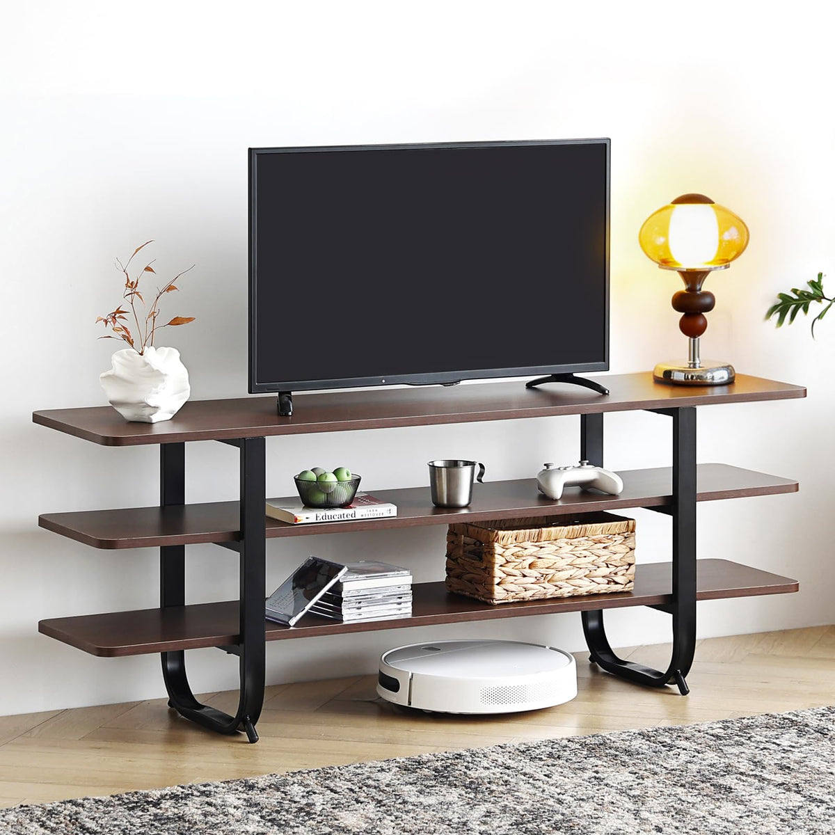 Walnut 3-Tier TV Stand X338