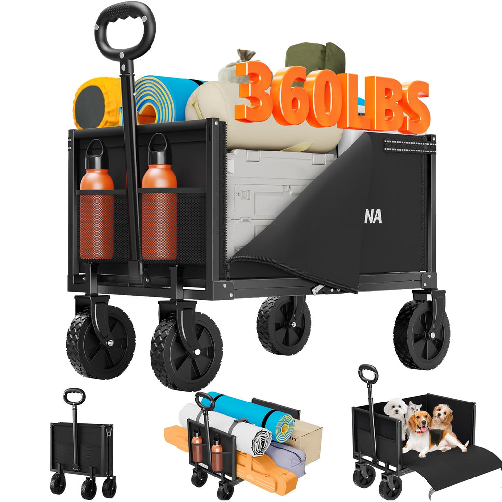 3 in 1 Foldable Wagon Cart with Sturdy Wheels H2667