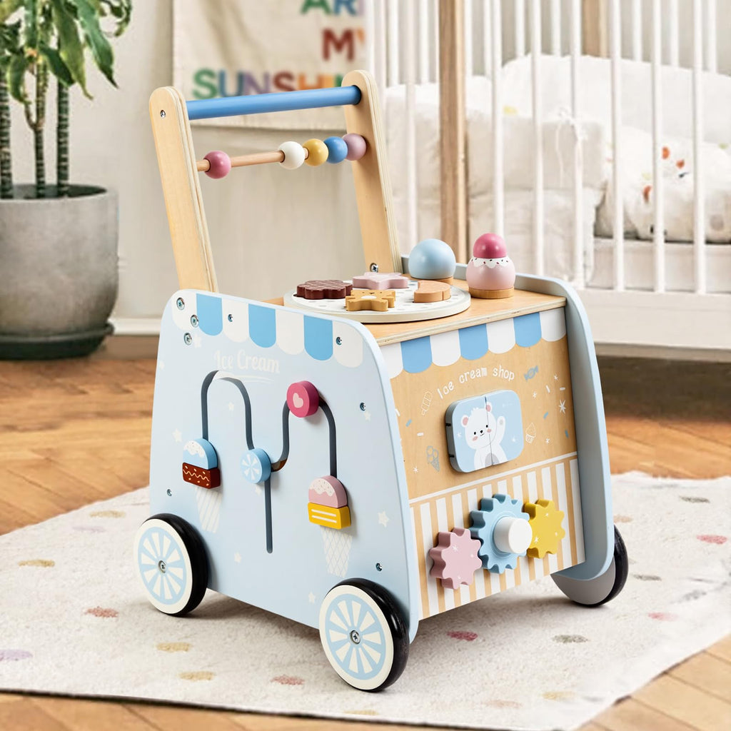 Wooden Baby Walker with Wheels Q67154