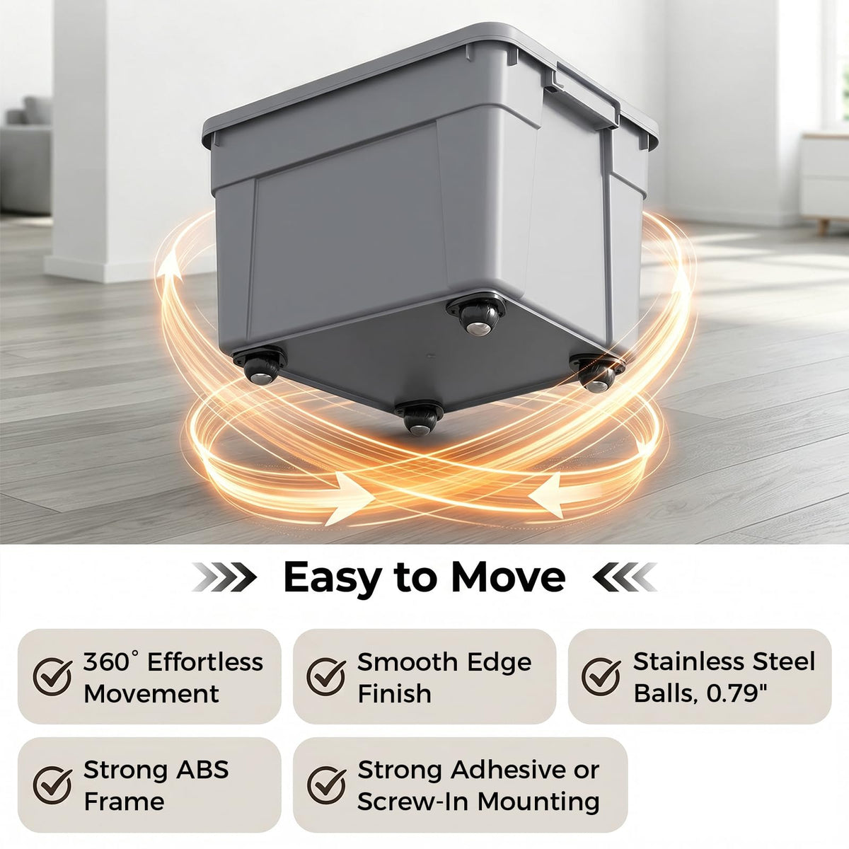 Black 4pcs Self Adhesive Caster Wheels A471