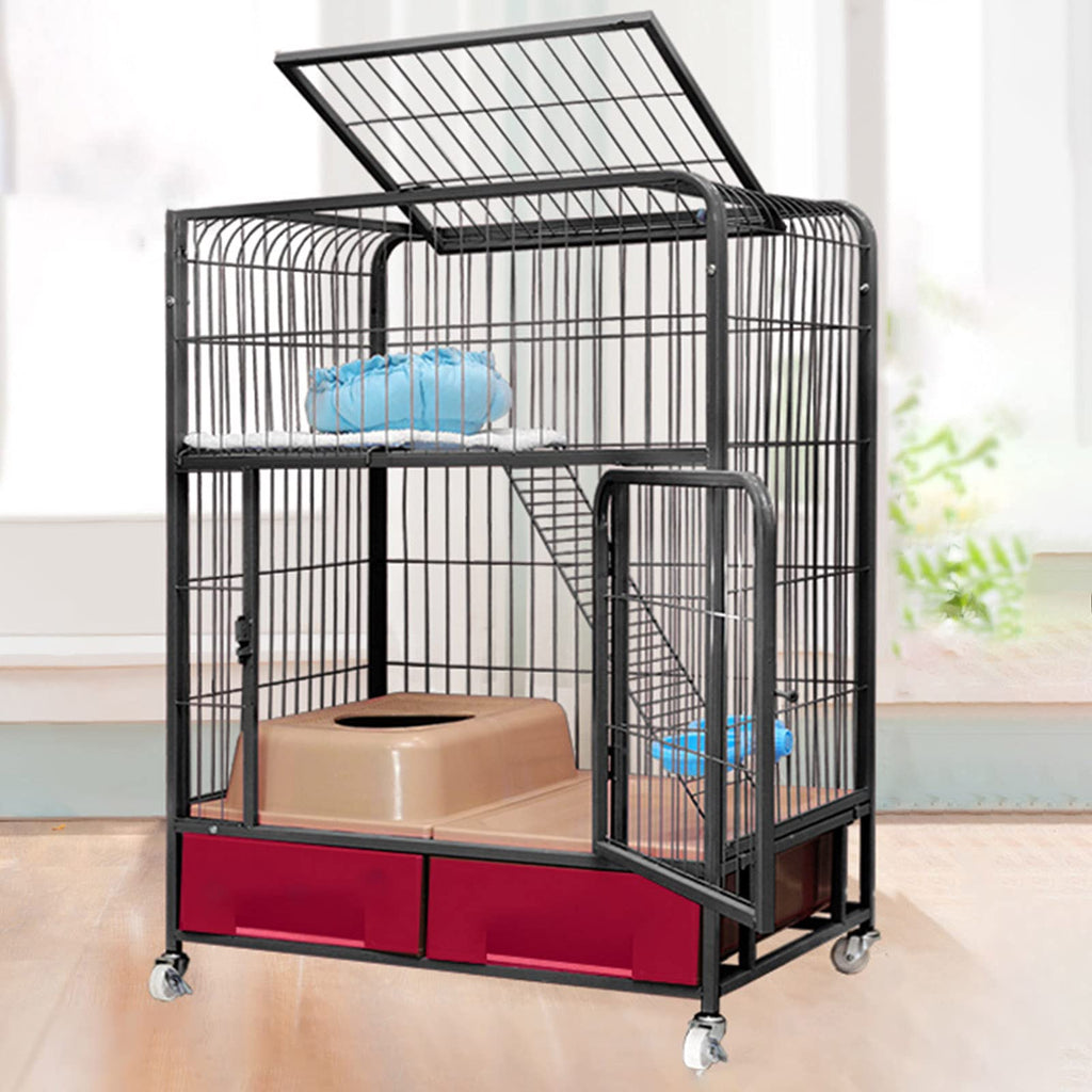Heavy Duty Metal Dog Crate with Four Wheels F136