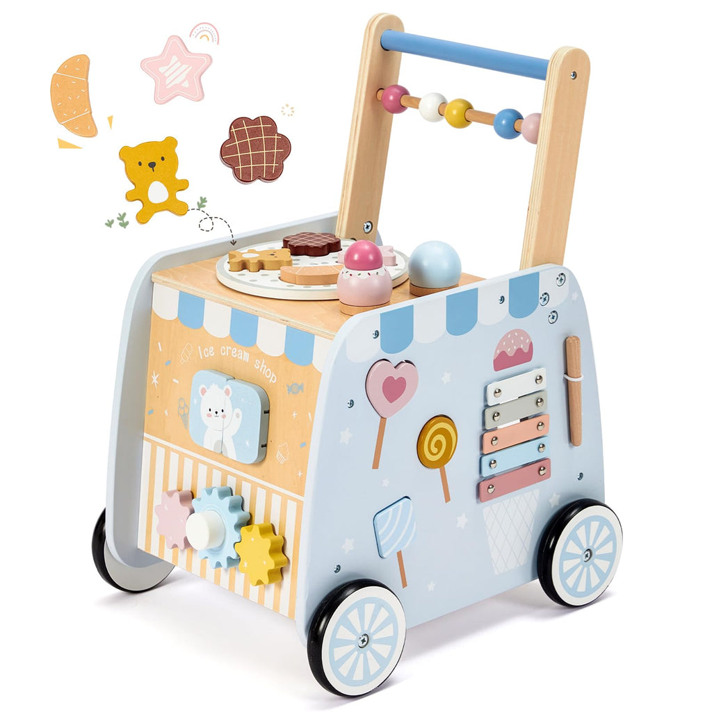 Wooden Baby Walker with Wheels Q67154