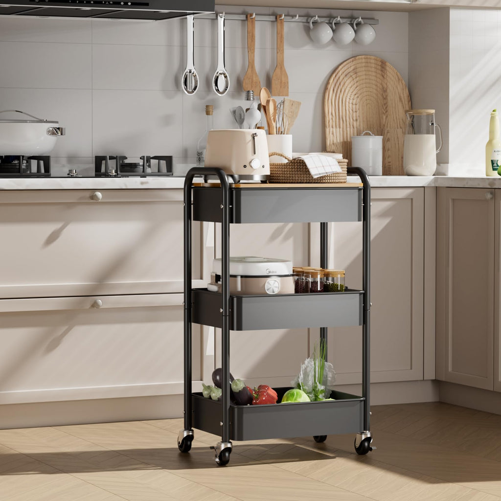 3-Tier Rolling Metal Utility Cart R83257