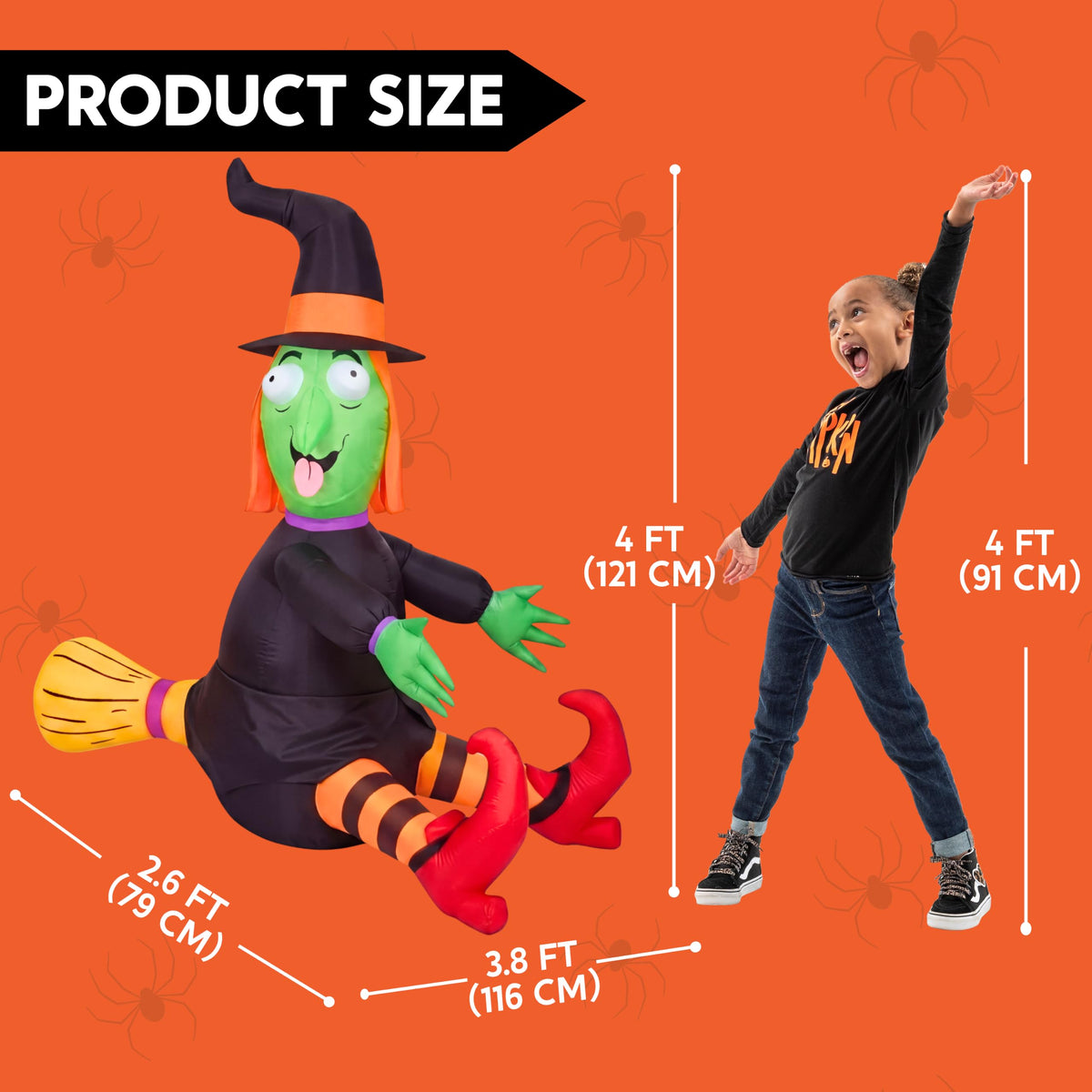 4FT Inflatable Witch with LED Lights K9718