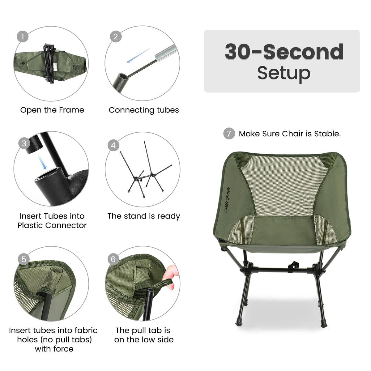 Portable Lightweight Compact Folding Mesh Camping Chair 2 Pack J87978