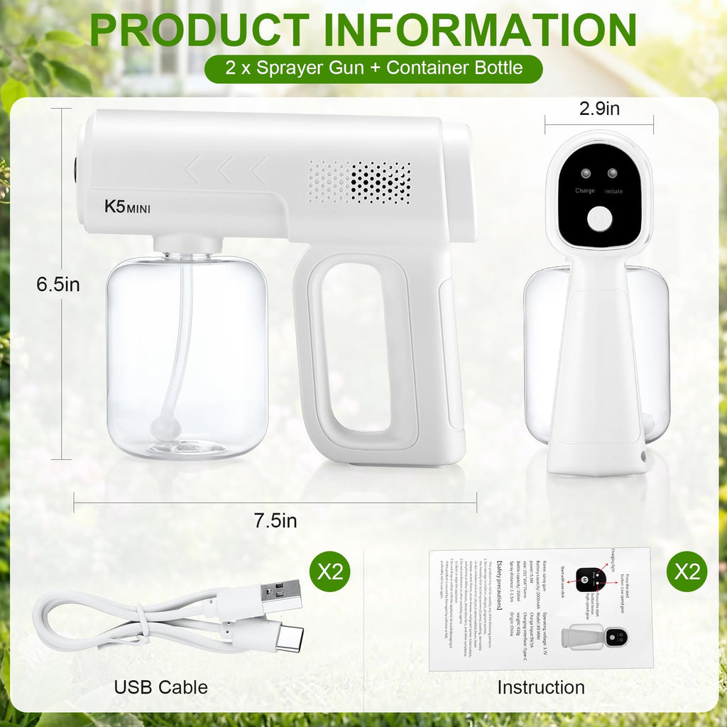 2 Pack Rechargeable Handheld Nano Sprayer K285262