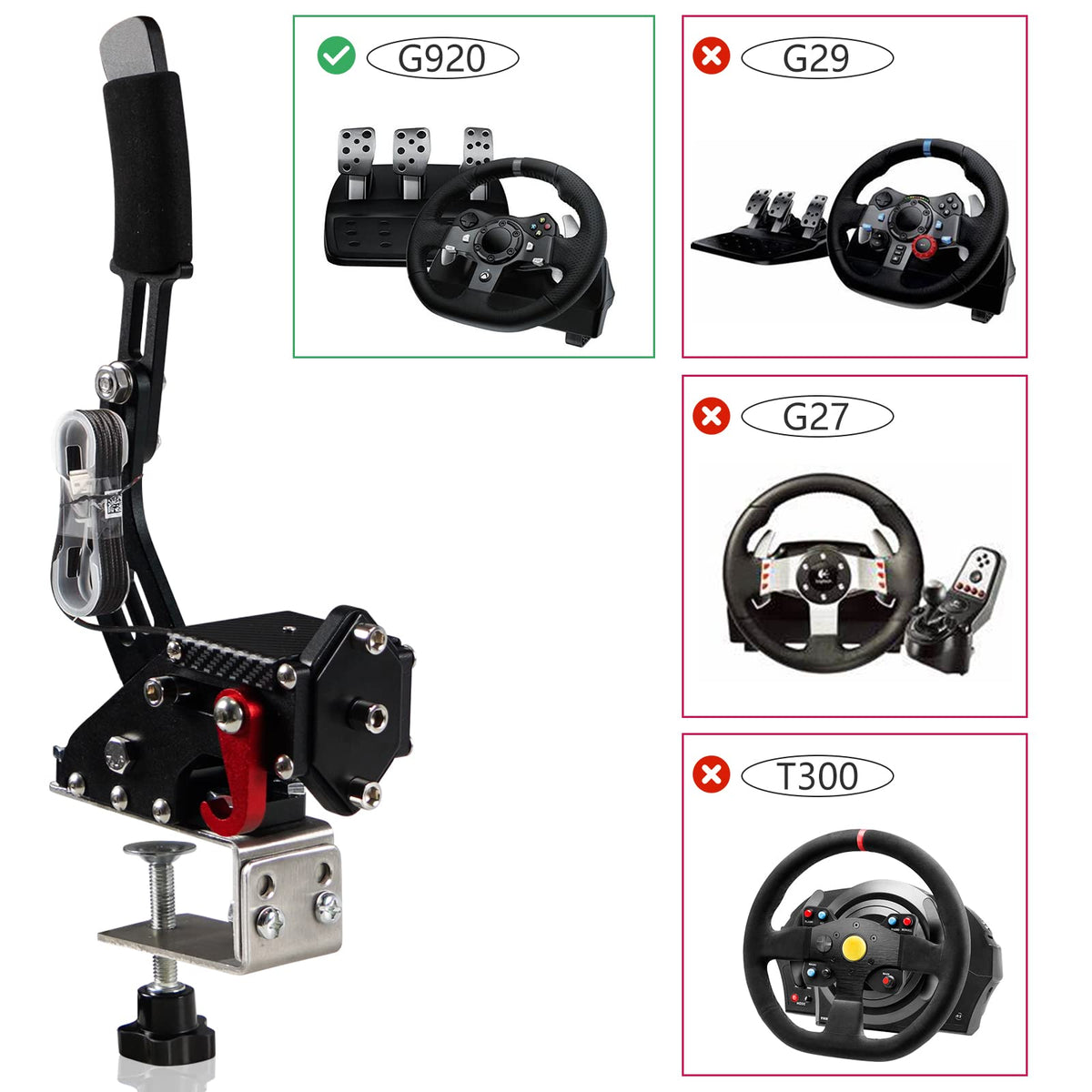 2-in-1 USB Handbrake with Hall Sensor and Clamp R848