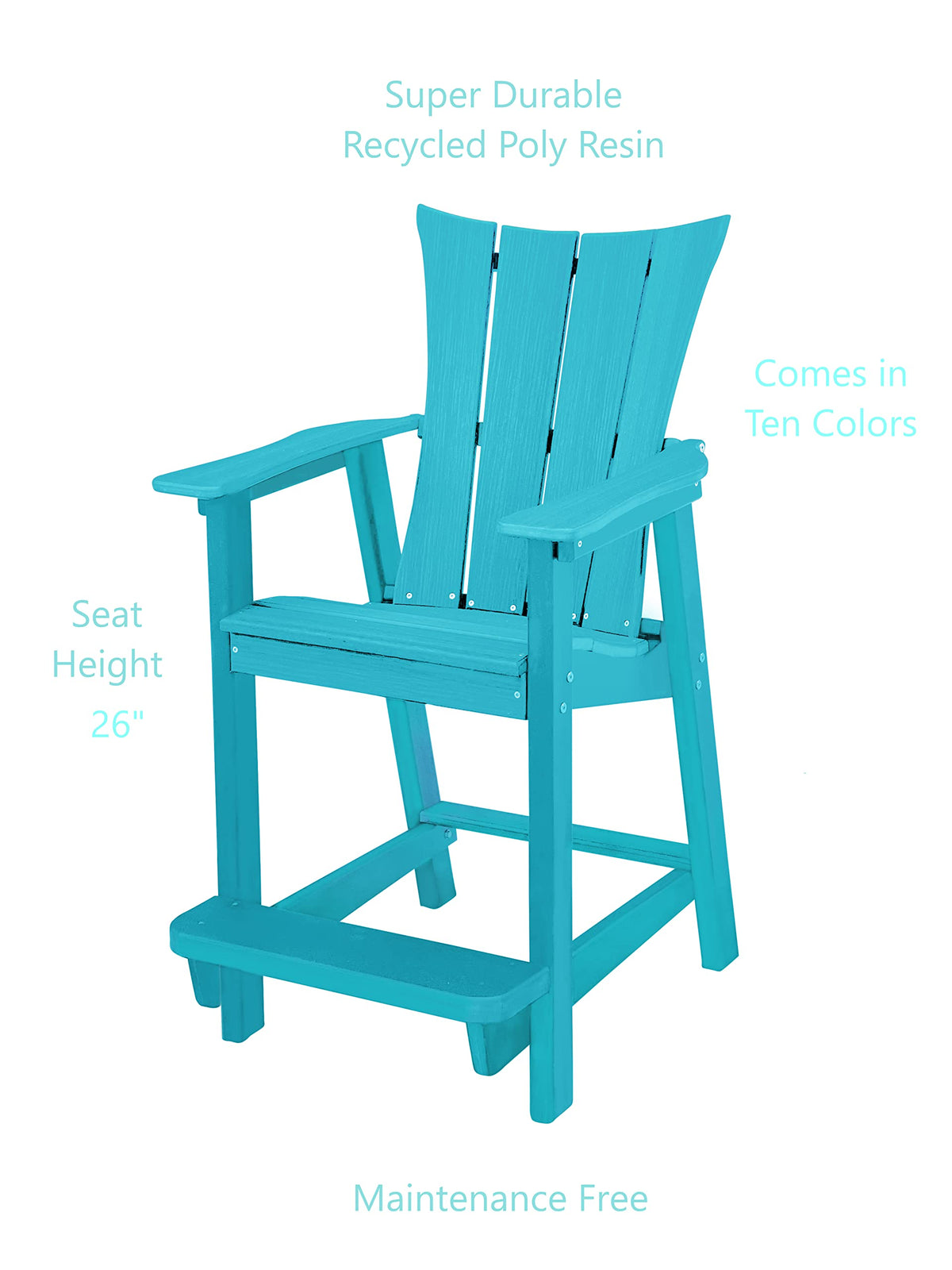 Teal Counter Height Outdoor Chair D5834