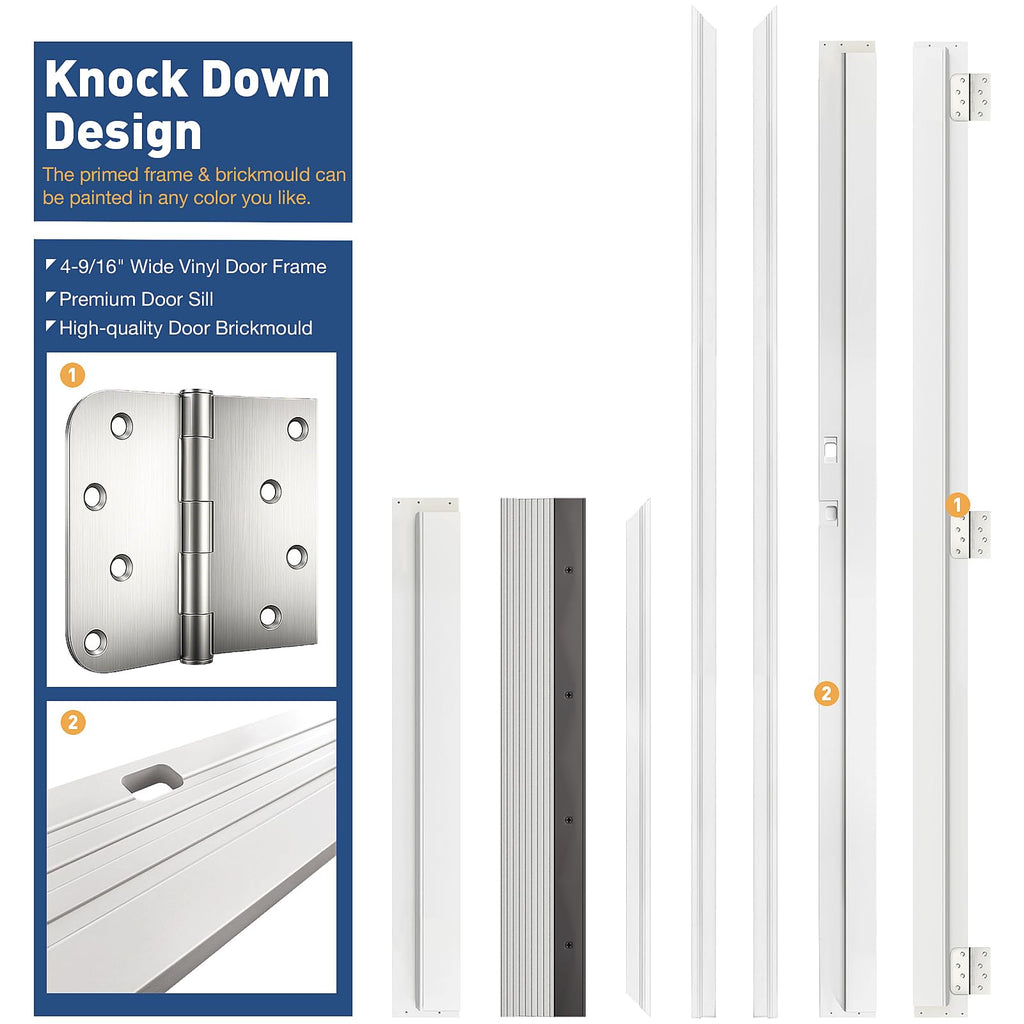 36" x 80" Fiberglass Left-Hand Inswing Entry Door X293
