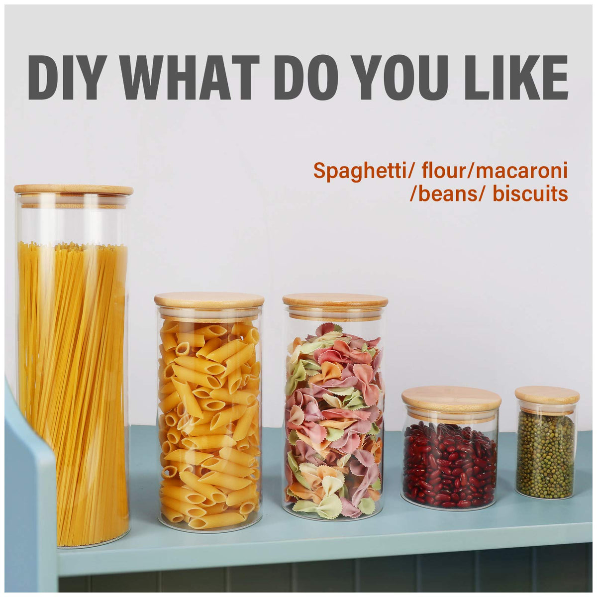 9 Pack 16 oz Glass Jars with Airtight Bamboo Lids J207250