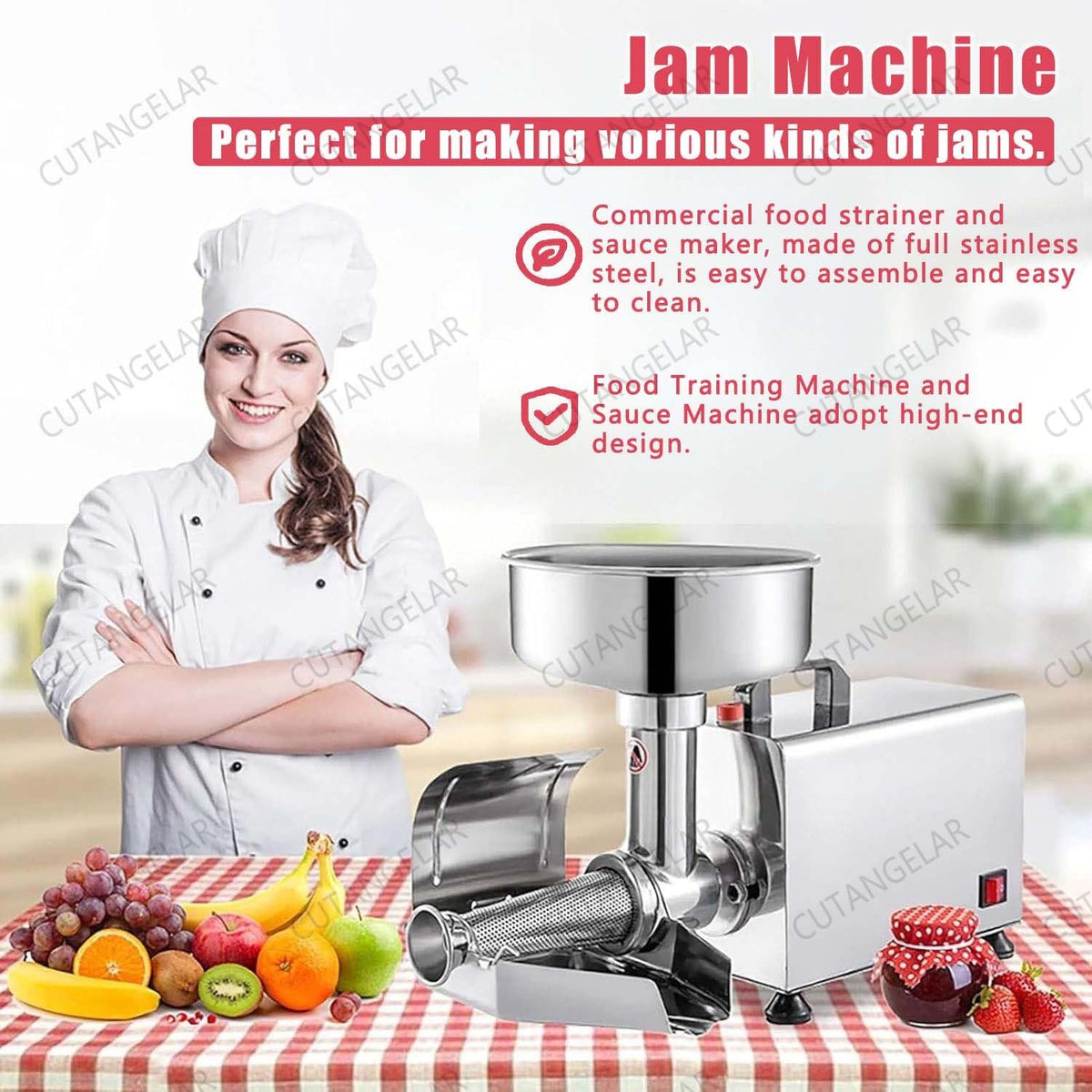 450W Stainless Steel Electric Sauce Strainer W93762