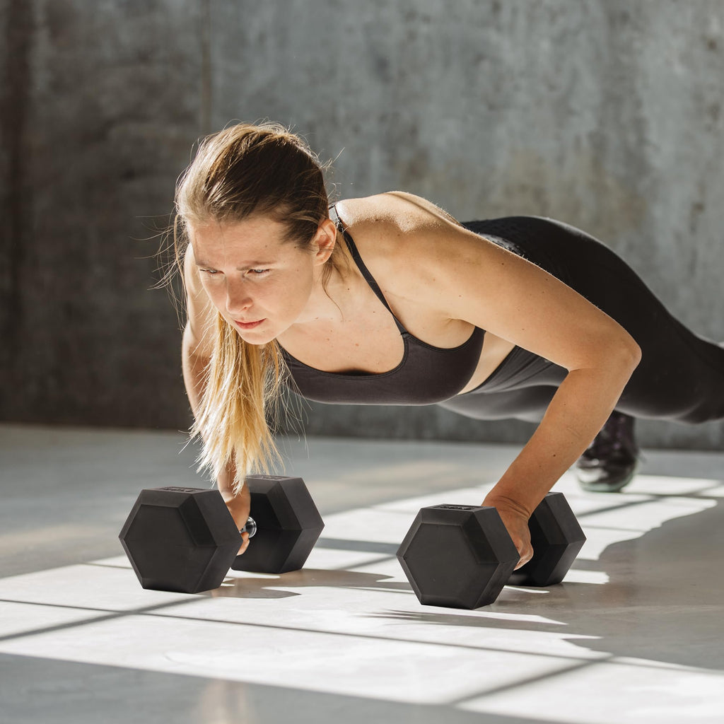 Rubber Encased Hex Dumbbell Set of 2 X423