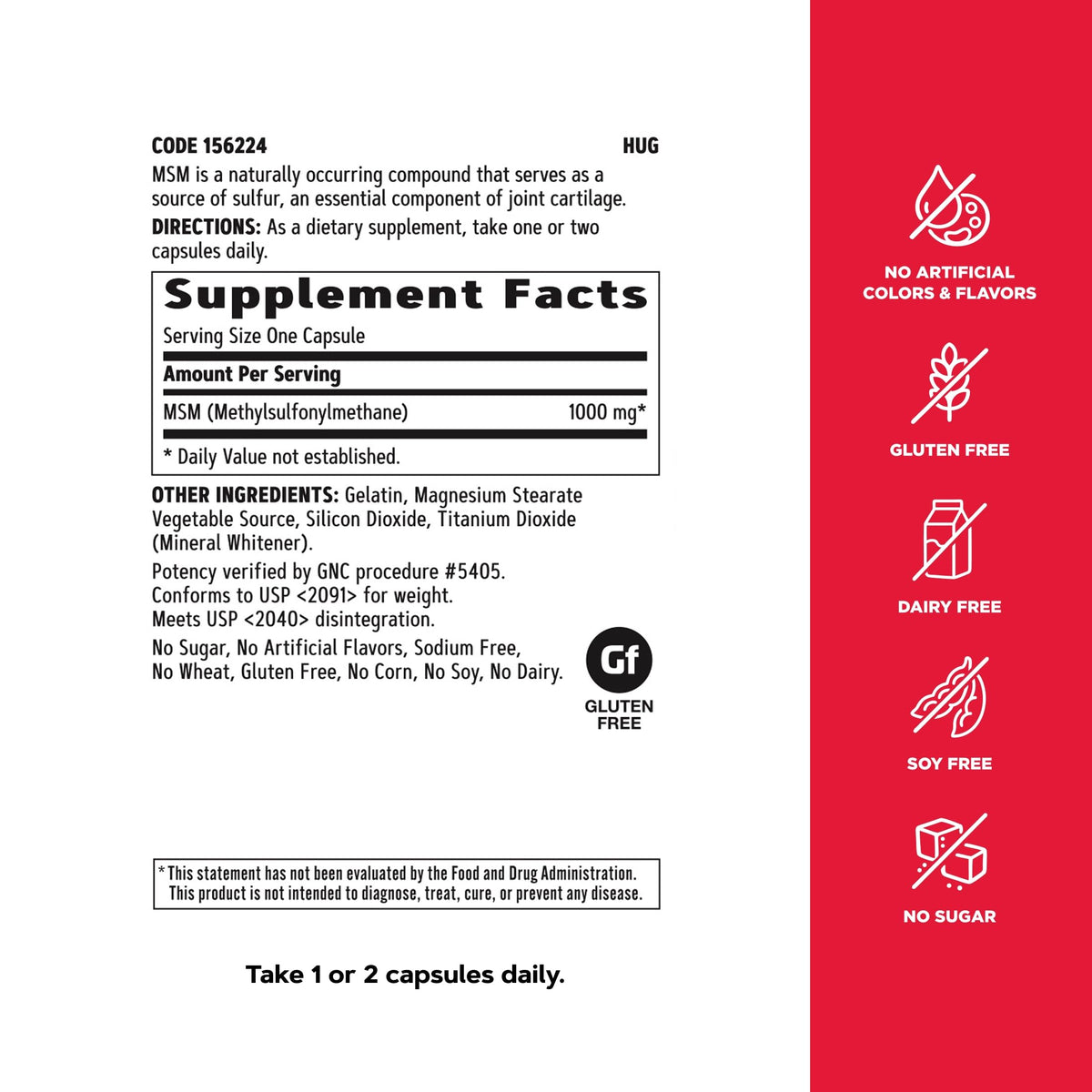 MSM 1000mg Supplement P40921
