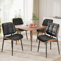 Black Faux Leather Dining Chairs Set of 4 Z382