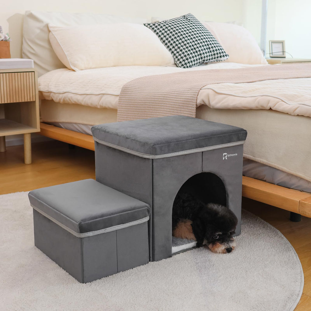 Foldable Pet Stairs with House & Storage F67933