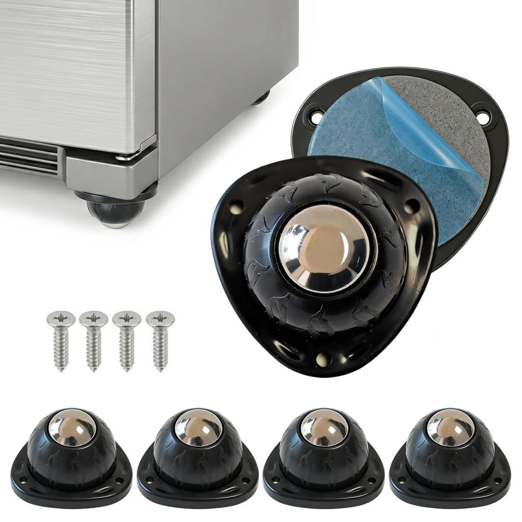 Black 4pcs Self Adhesive Caster Wheels A471
