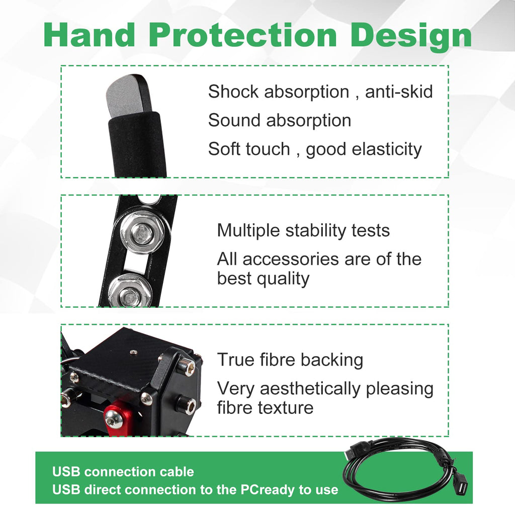 2-in-1 USB Handbrake with Hall Sensor and Clamp R848