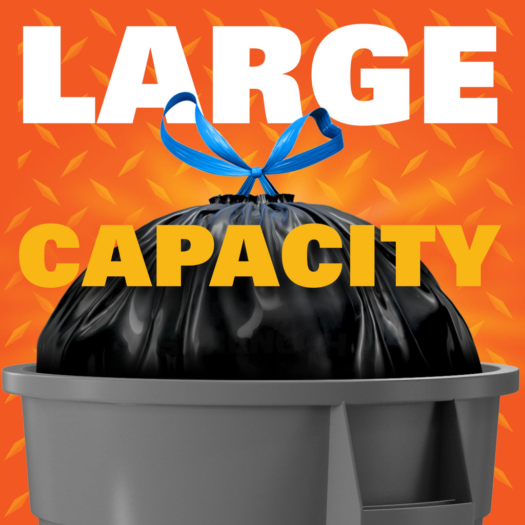 33 Gallon Black Trash Bags with Drawstrings, 48ct N6344