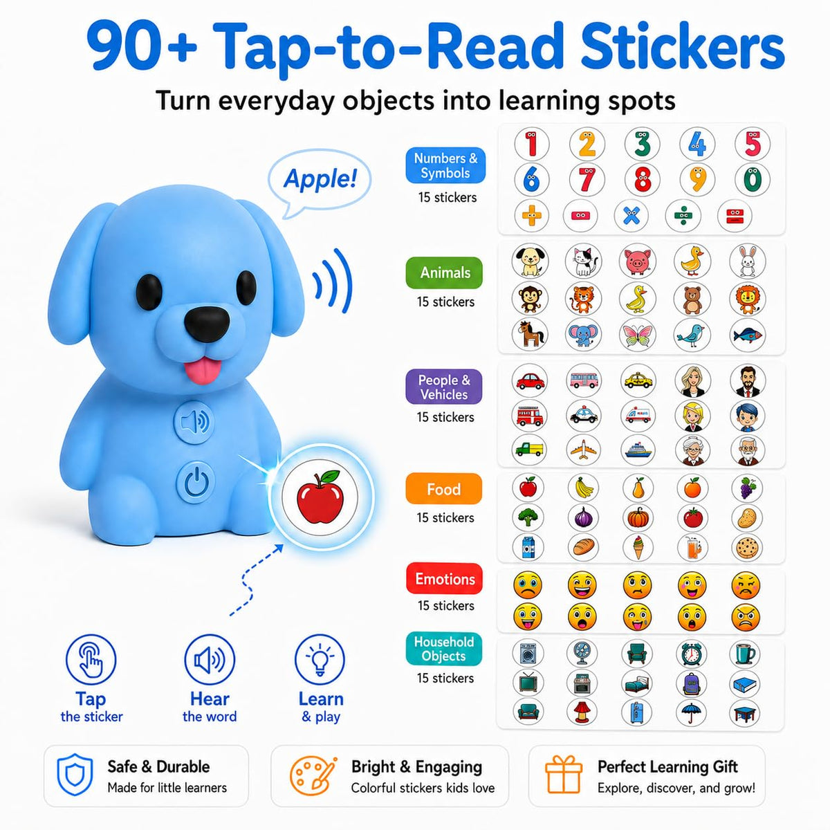 Phonics Learning Toy with Reader Dog, 148 Pages, 90 Stickers M47857