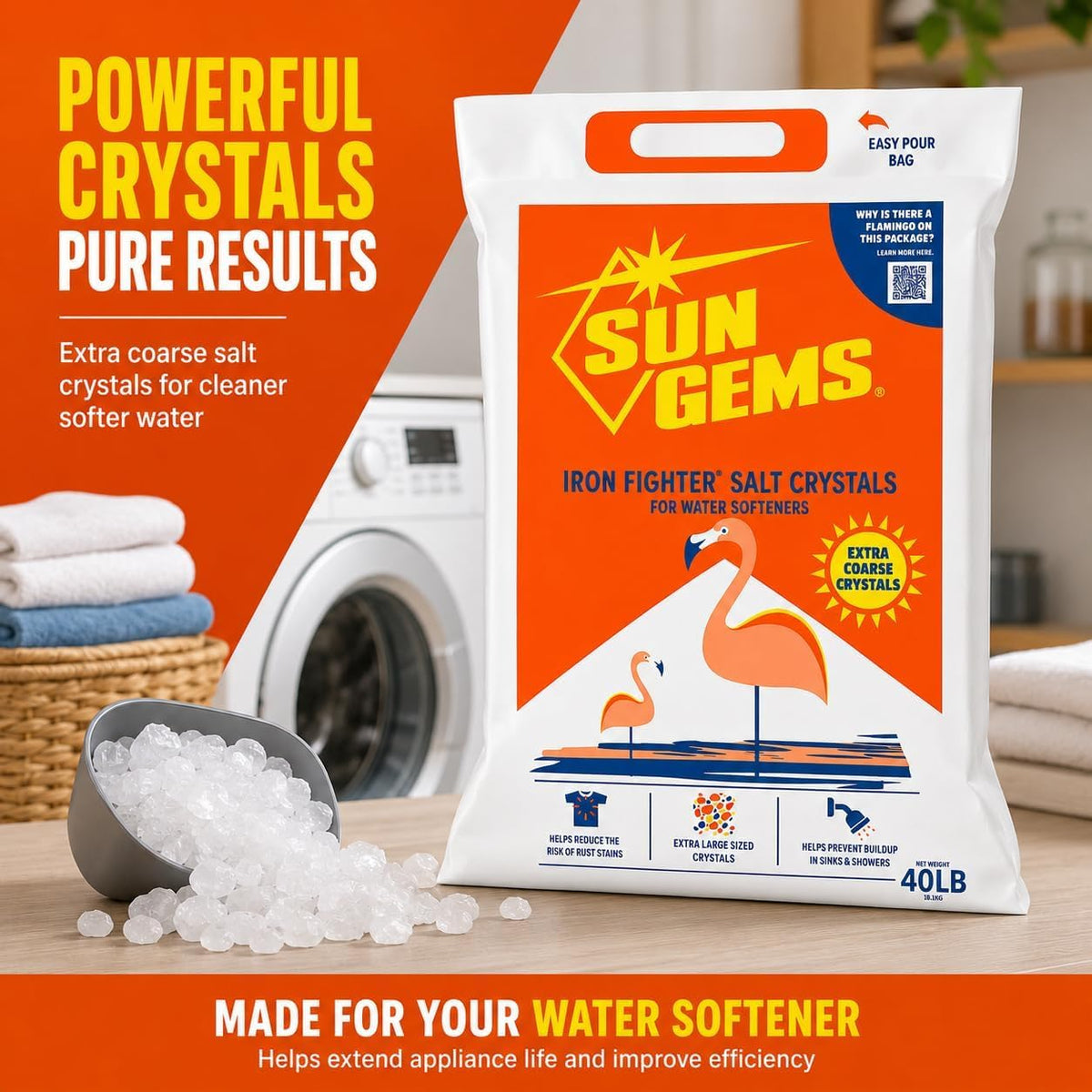 40 lb Extra Coarse Water Softener Salt Crystals K202241