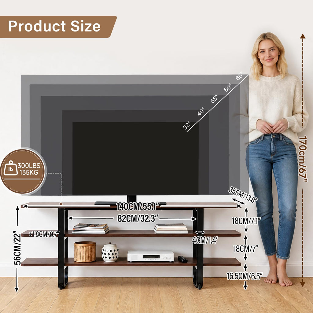 Walnut 3-Tier TV Stand X338