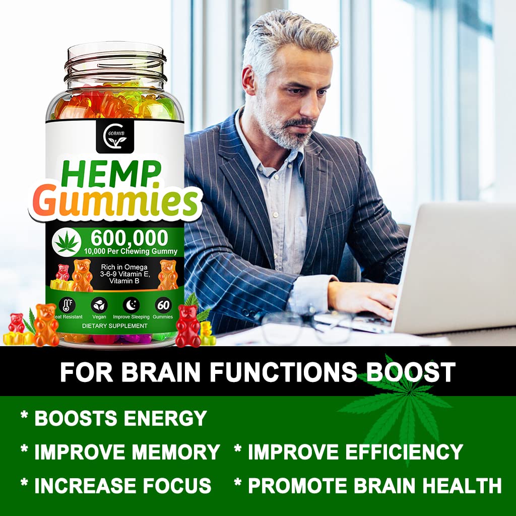 High Potency Hemp Gummies 600,000 Extra Strength Vegan Gluten-Free H22852