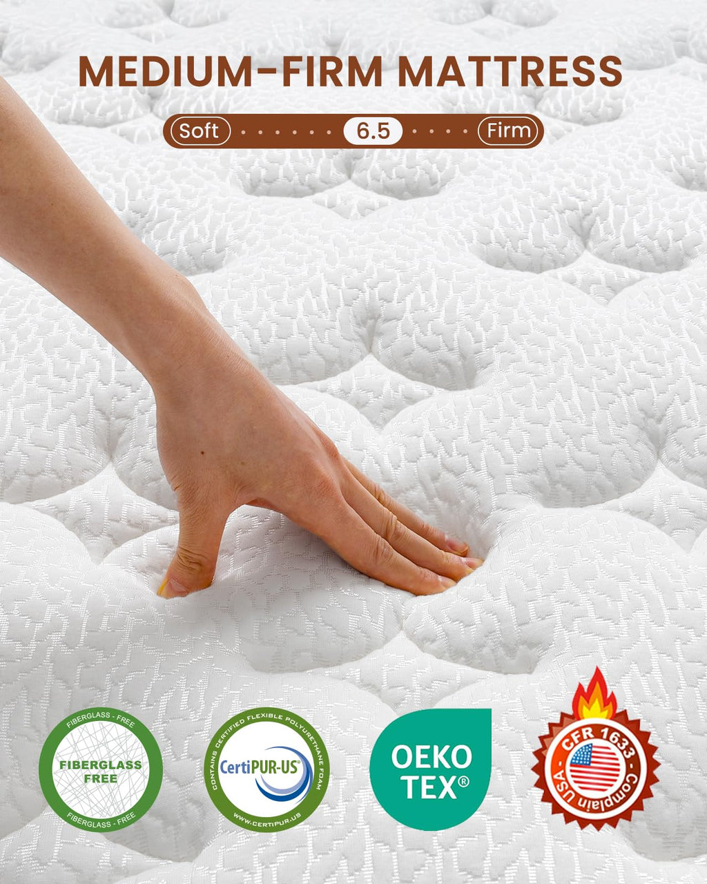 Queen Size 14 Inch Hybrid Mattress with Memory Foam Z887
