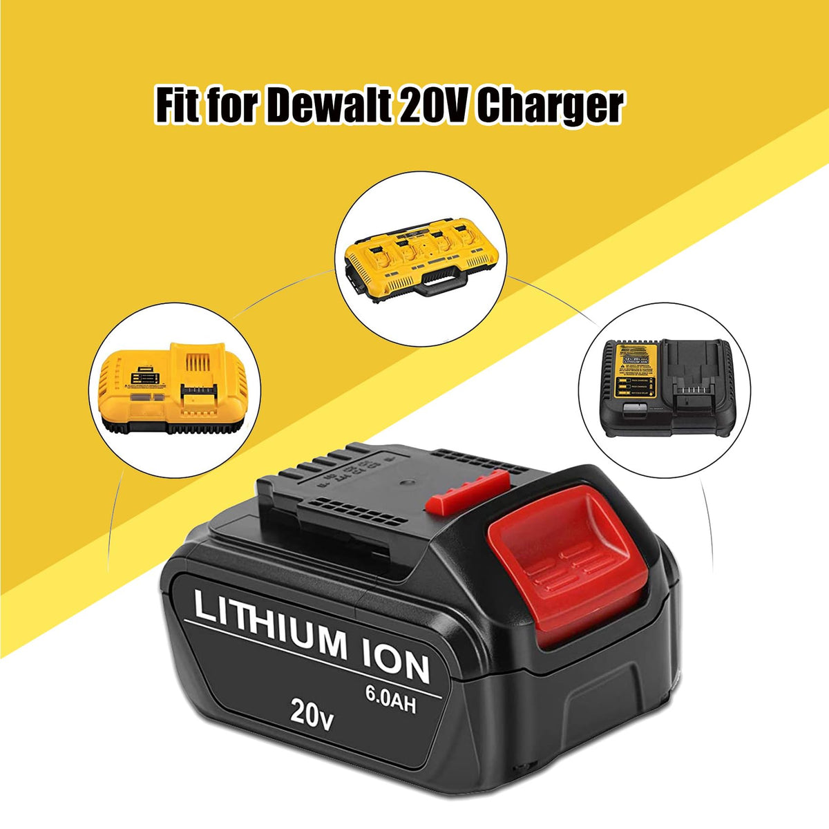 2 Pack 6.0Ah Replace Battery for 20V MAX Cordless Power Tools G9365