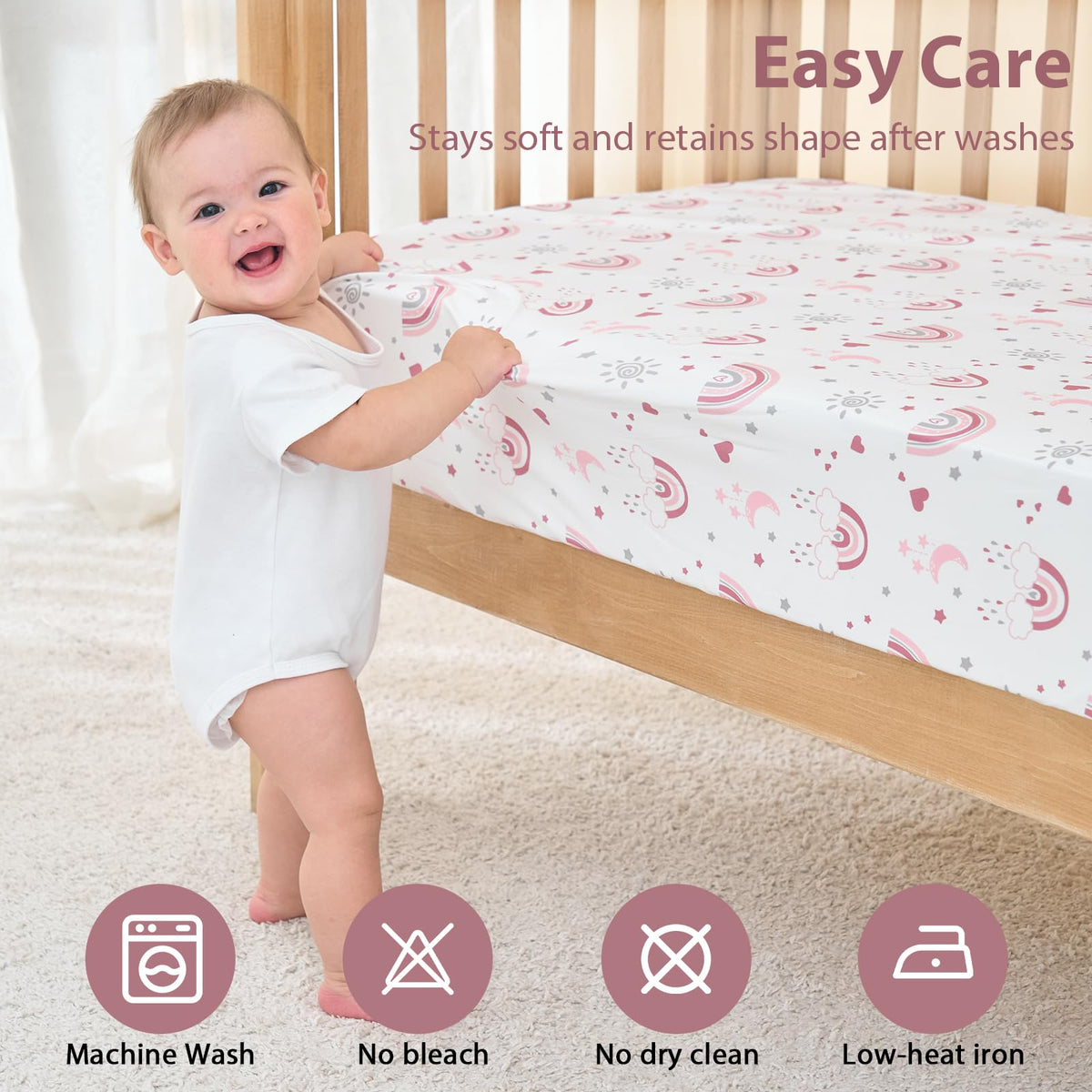 3 Pack Fitted Crib Sheets 52”x28” V3997