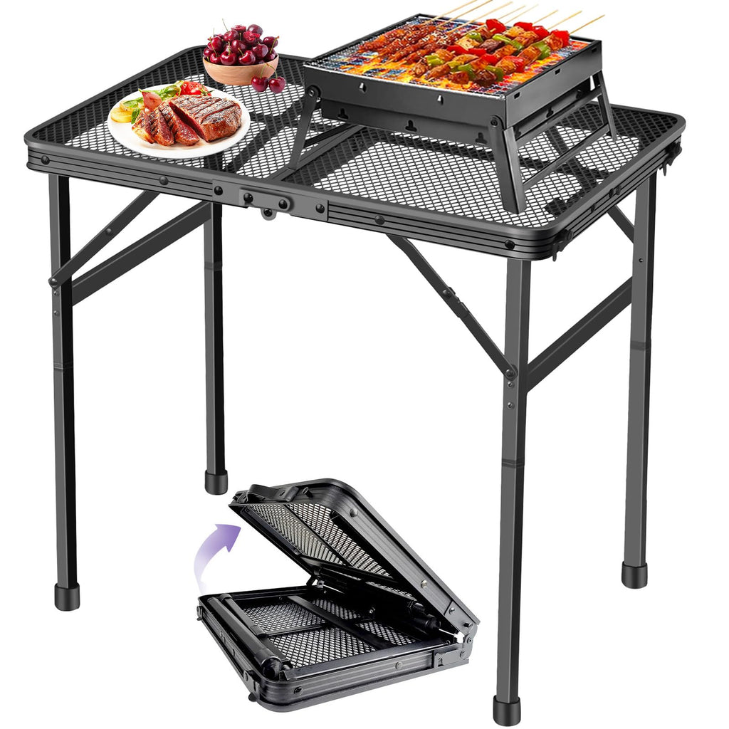 Black Adjustable Folding Camping Table Y4692